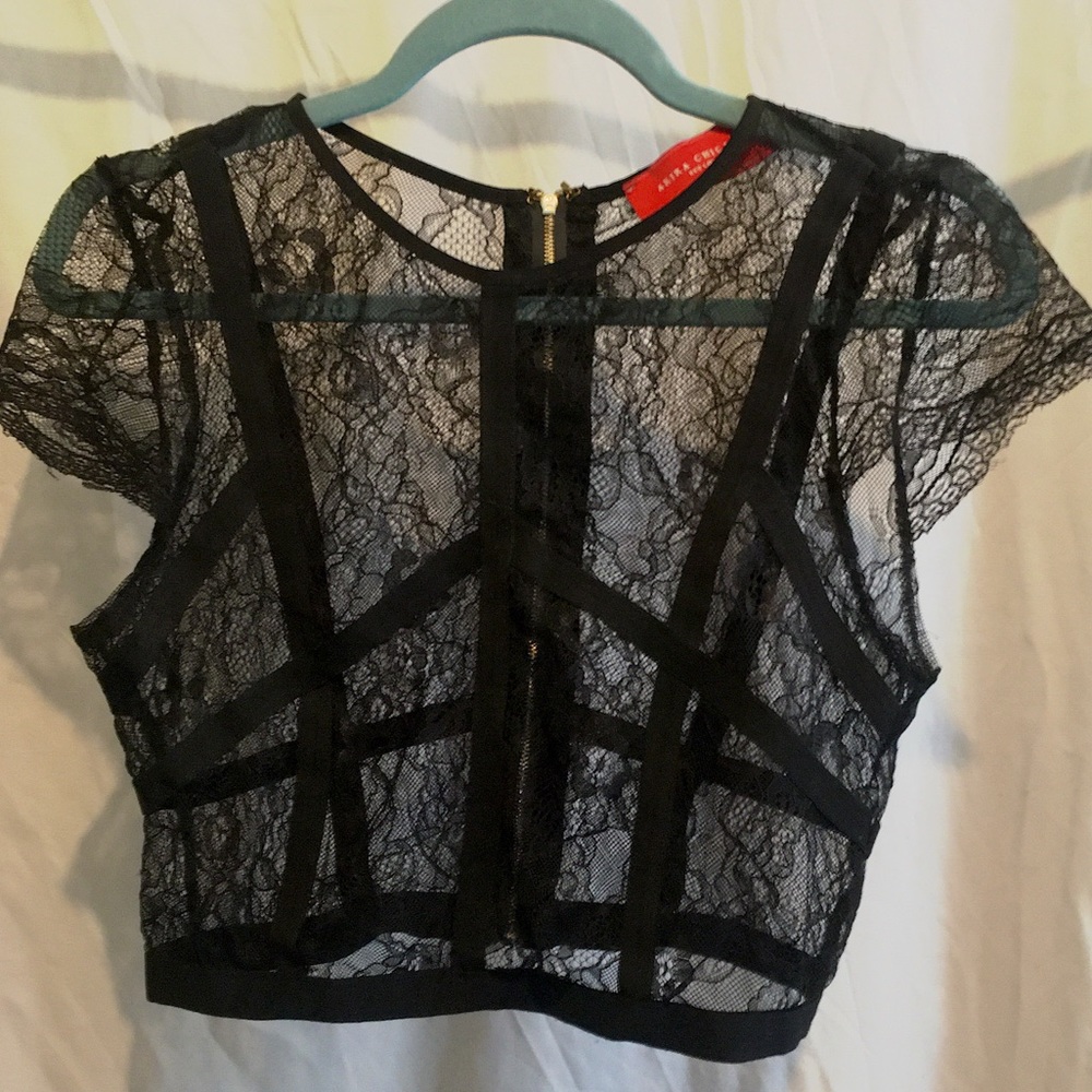 Akira - black lace blouse